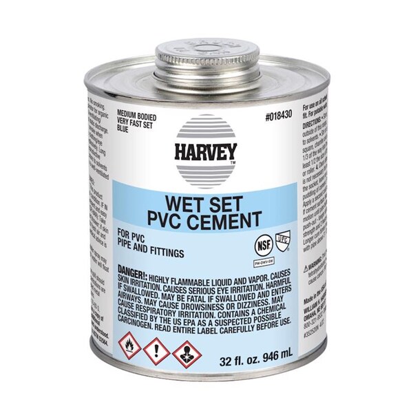 Oatey Harvey Blue Cement For PVC 32 oz